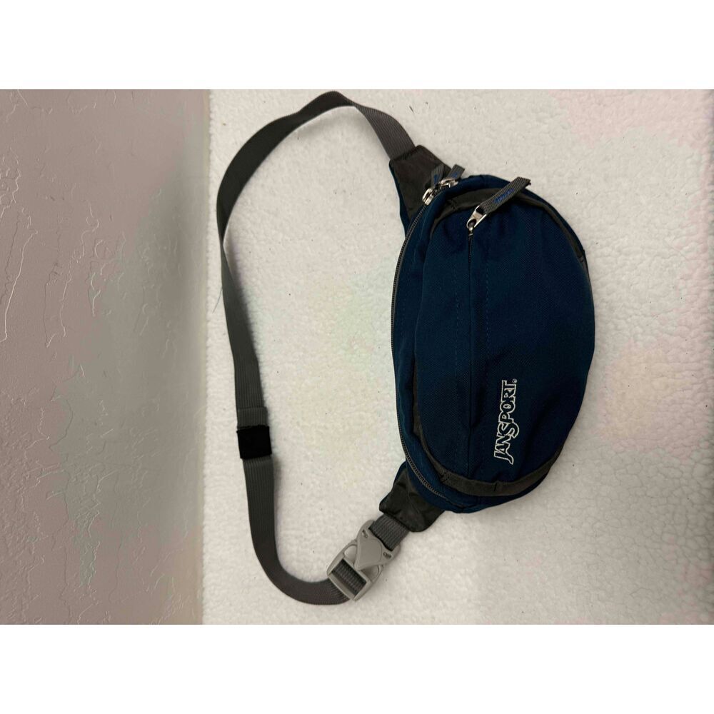 JanSport Navy Fifth Avenue Fanny Pack Waist‎ Bag Adjustable Strap Zipper Pocket